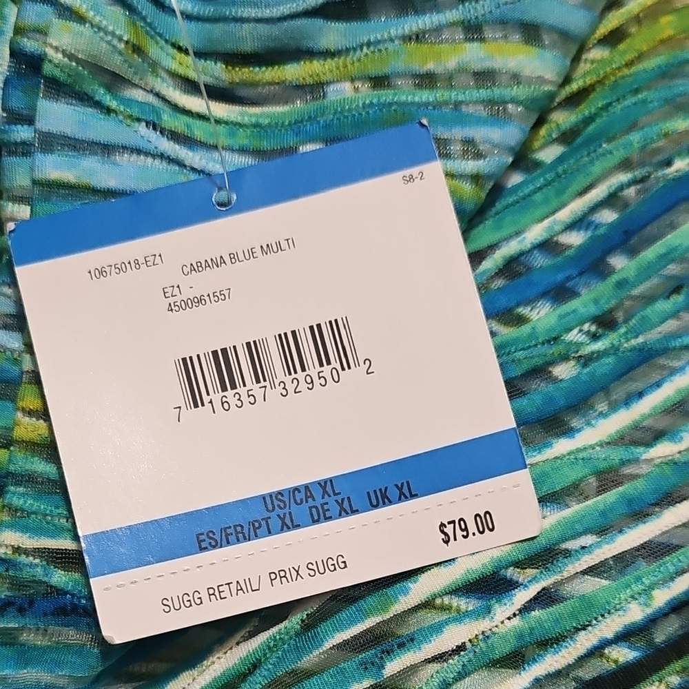 NWT Kasper Blue and Green Open Front Cardigan - Picture 12 of 12